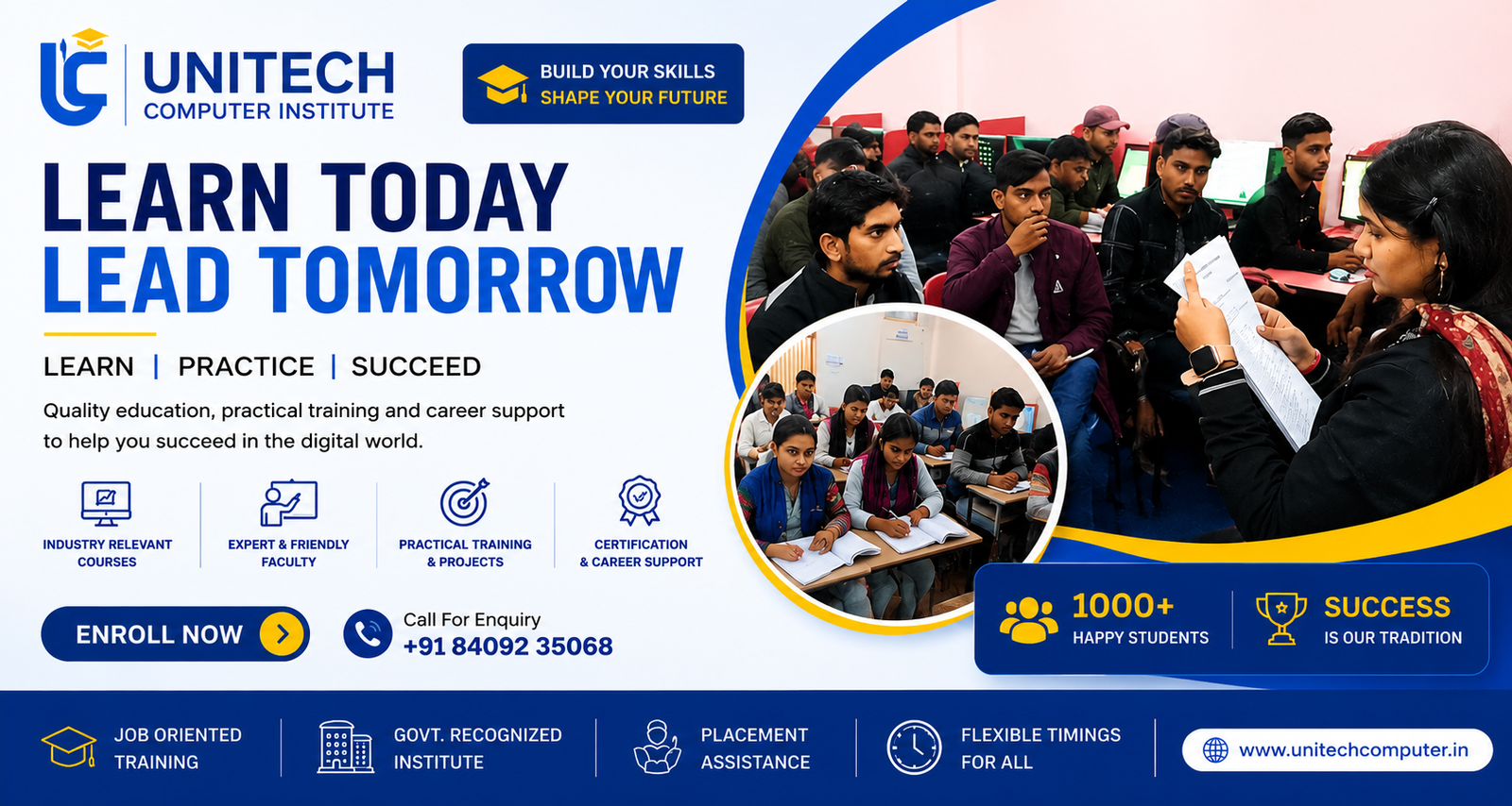Learn today lead tomorrow banner